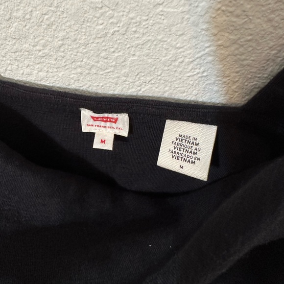 EUC LEVI’S Twist Front Crop Tank Top Black Cotton - Picture 5 of 7